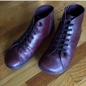 Camper Peu, Leather Ankle Boots, Men, Maroon , 11